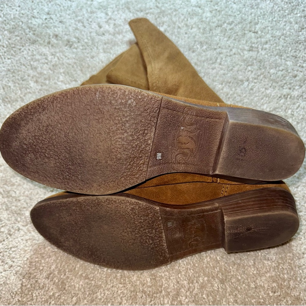 🤎Like New Nine West Vintage America Tan Suede Mid Calf Boots – Size 9🤎 - Picture 4 of 6